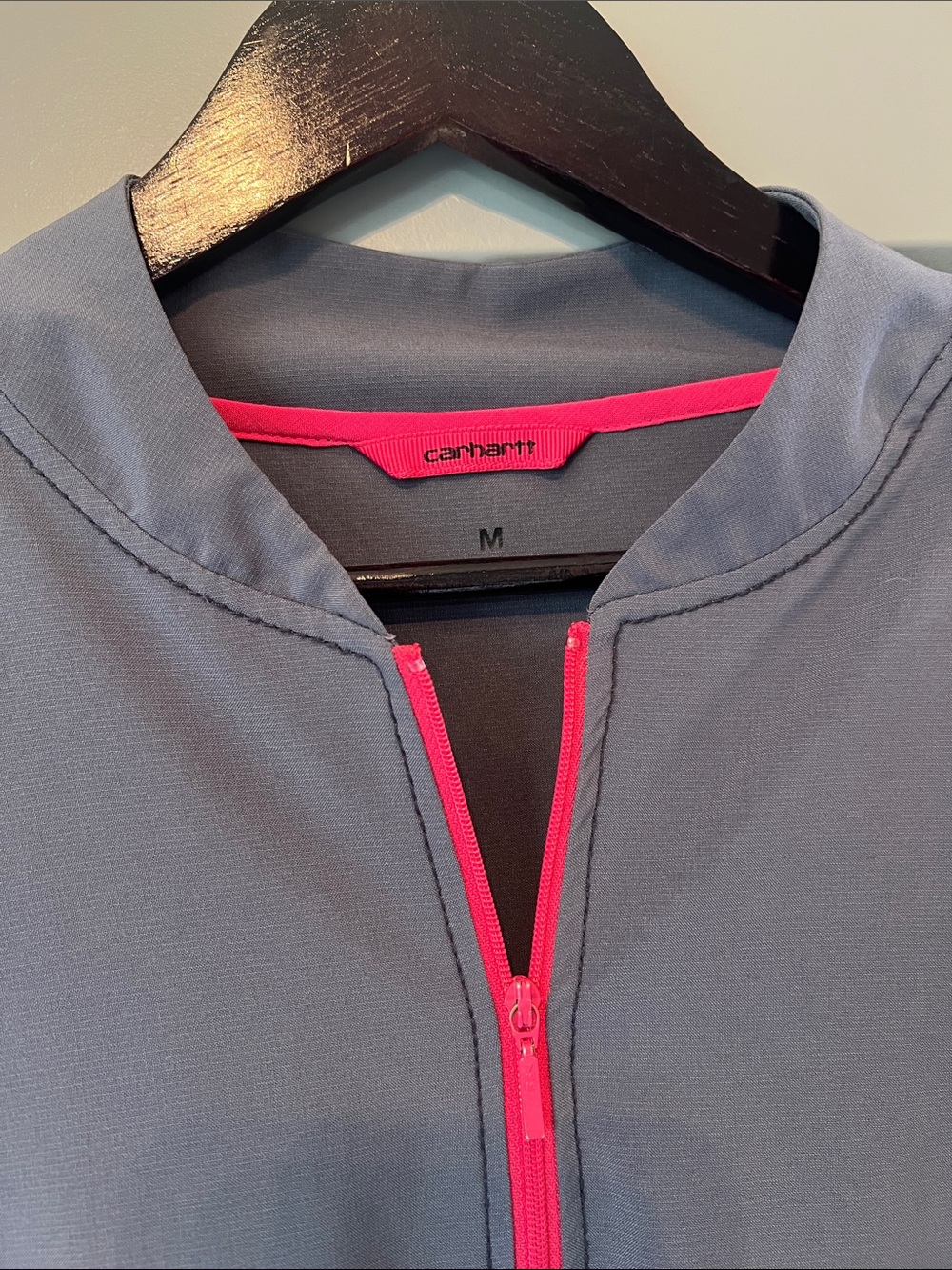 Carhartt Gray Jacket with Pink Zip Trim